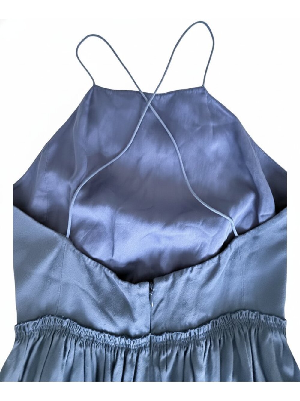 Wilfred Le Fou Aritzia Blue Spaghetti Strap Midi Dress Size 8 - Picture 2 of 7